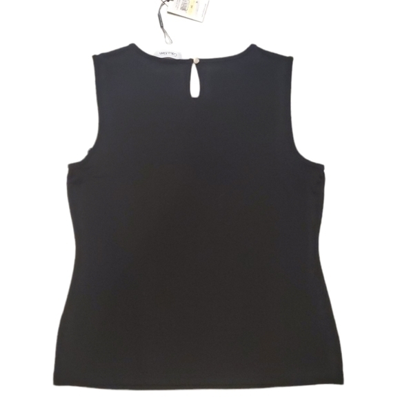 Calvin Klein Women's Sleeveless Multi-color Black Keyhole Tank Medium - Picture 2 of 5
